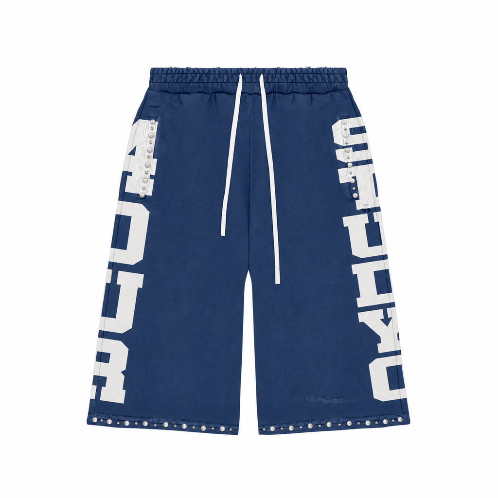 PEARLIZED 3/4 SWEAT SHORTS NAVY