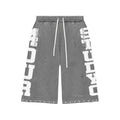 PEARLIZED 3/4 SWEAT SHORTS GREY